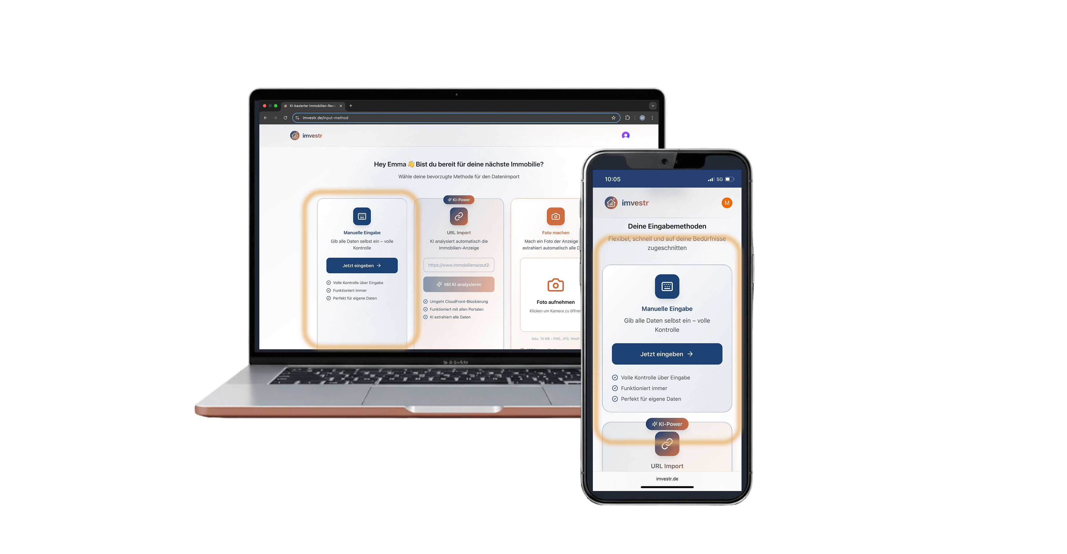 Manuelle Eingabe: Selbst eintragen – volle Kontrolle über jeden Wert.